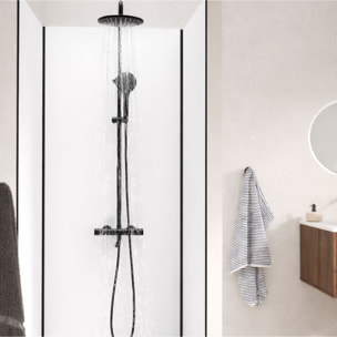 Pack de 3 Panneaux Muraux Aluminium Blanc 80x210 cm avec Profilés Noirs - WALL'IT