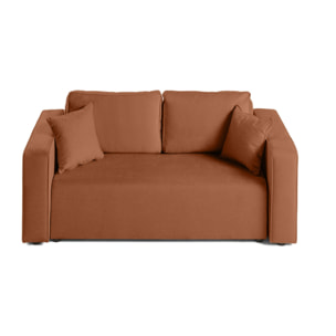 Topaze - canapé droit 2 places - en tissu - Terracotta