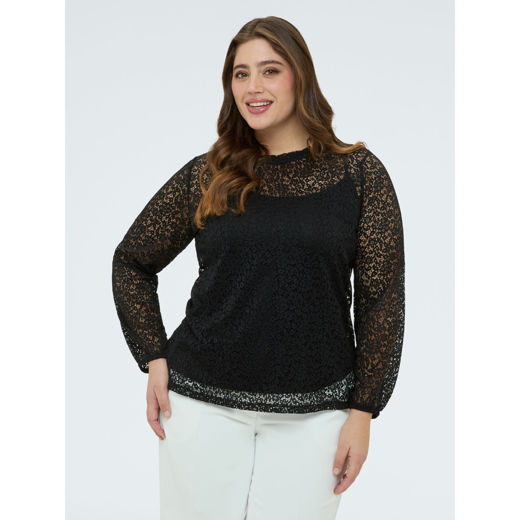 Fiorella Rubino - T-shirt in pizzo traforato - Nero