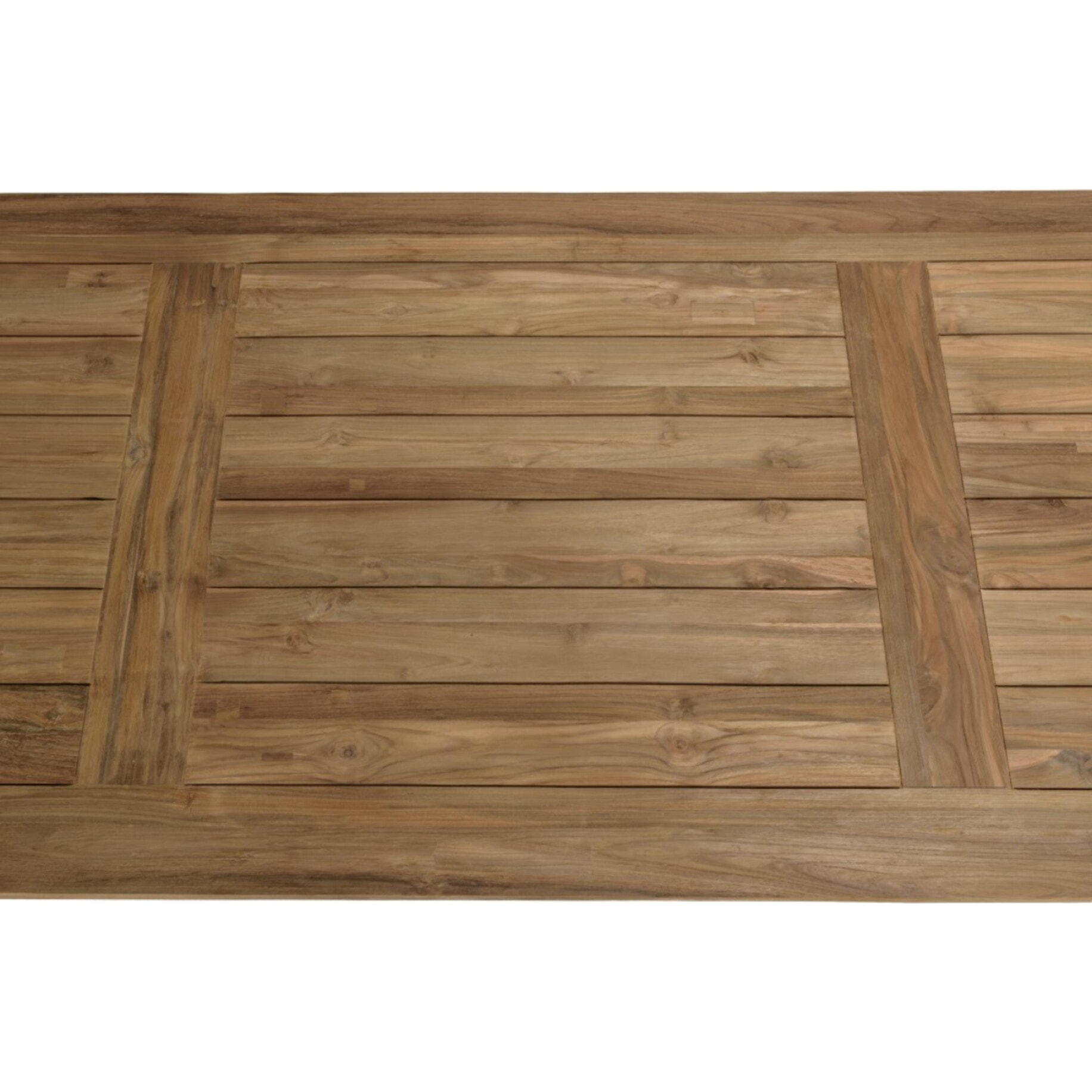 VALERIA - Ensemble de jardin table bois teck recyclé+4 fauteuils rotin