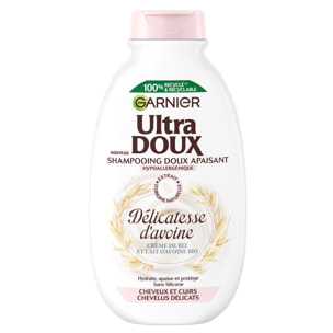 Lot de 12 - Garnier Ultra Doux Shampooing Hydratant delicatesse d'avoine 300ml