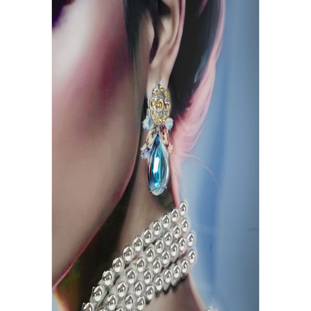 DIPINTO SU TELA LACCATO ISABEL C/CORNICE -B- CM 72X4X102