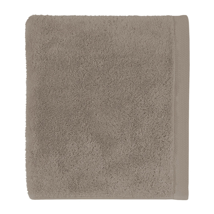 Serviette de bain unie en coton peigné biologique, ESSENTIEL, Taupe