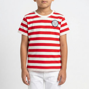 T-shirt a fasce con ricamo logo