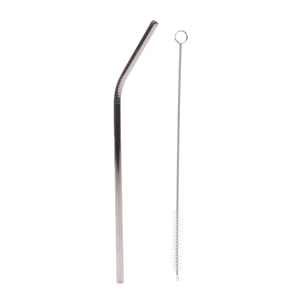 Lot de 4 Pailles - COOK CONCEPT - Acier Inoxydable - Argent - Avec Goupillon