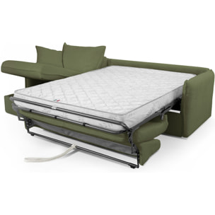 Canapé d'angle convertible express déhoussable 5 places en tissu bouclette - GINA