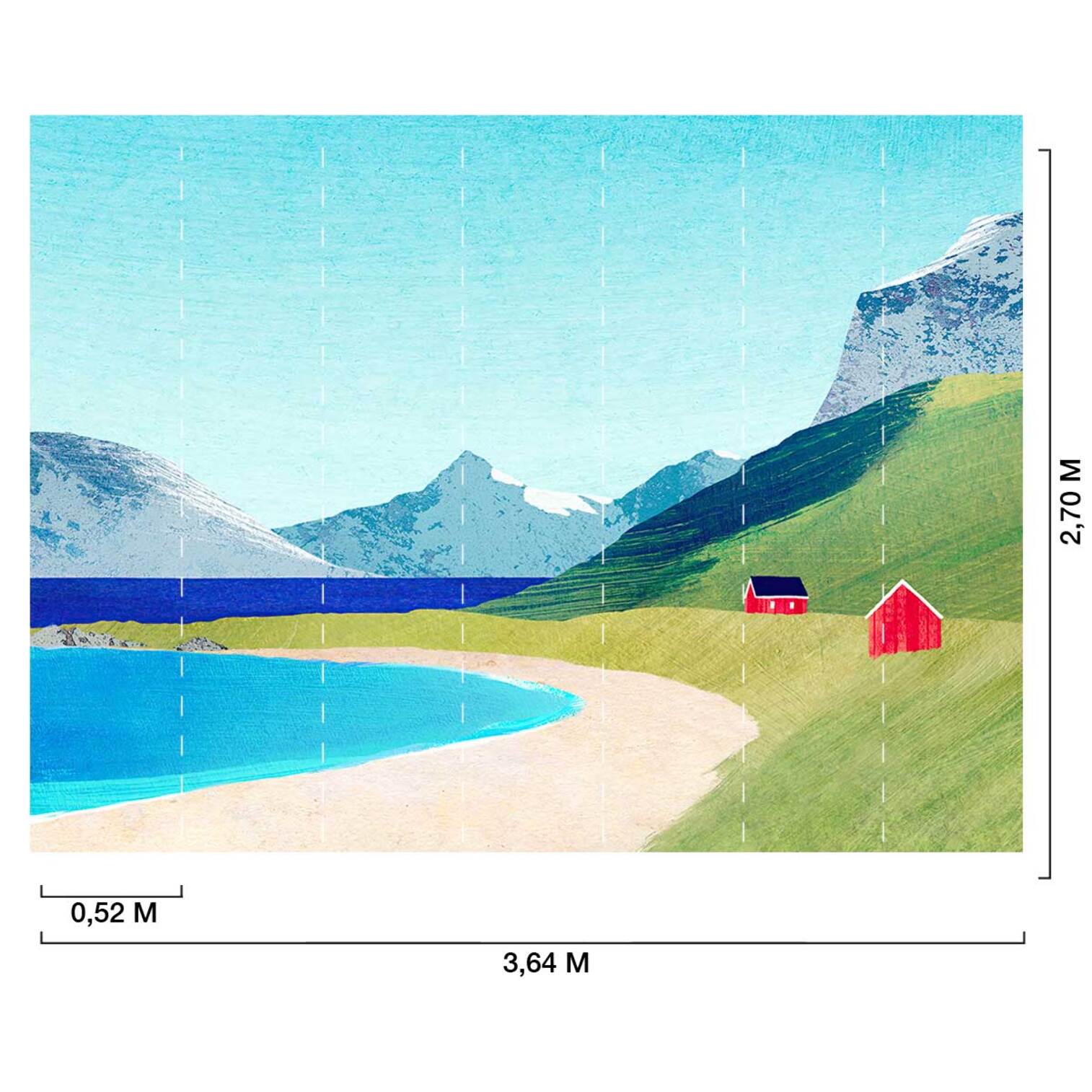 Papier peint panoramique cabanes en scandinavie Intissé