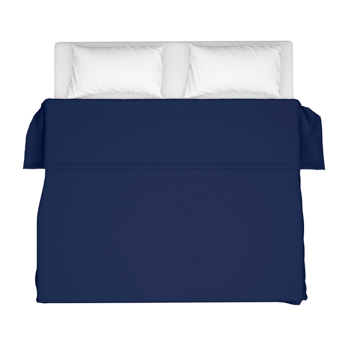 LENZUOLO SOPRA LETTO SINGOLO BLU NAVY 100% COTONE