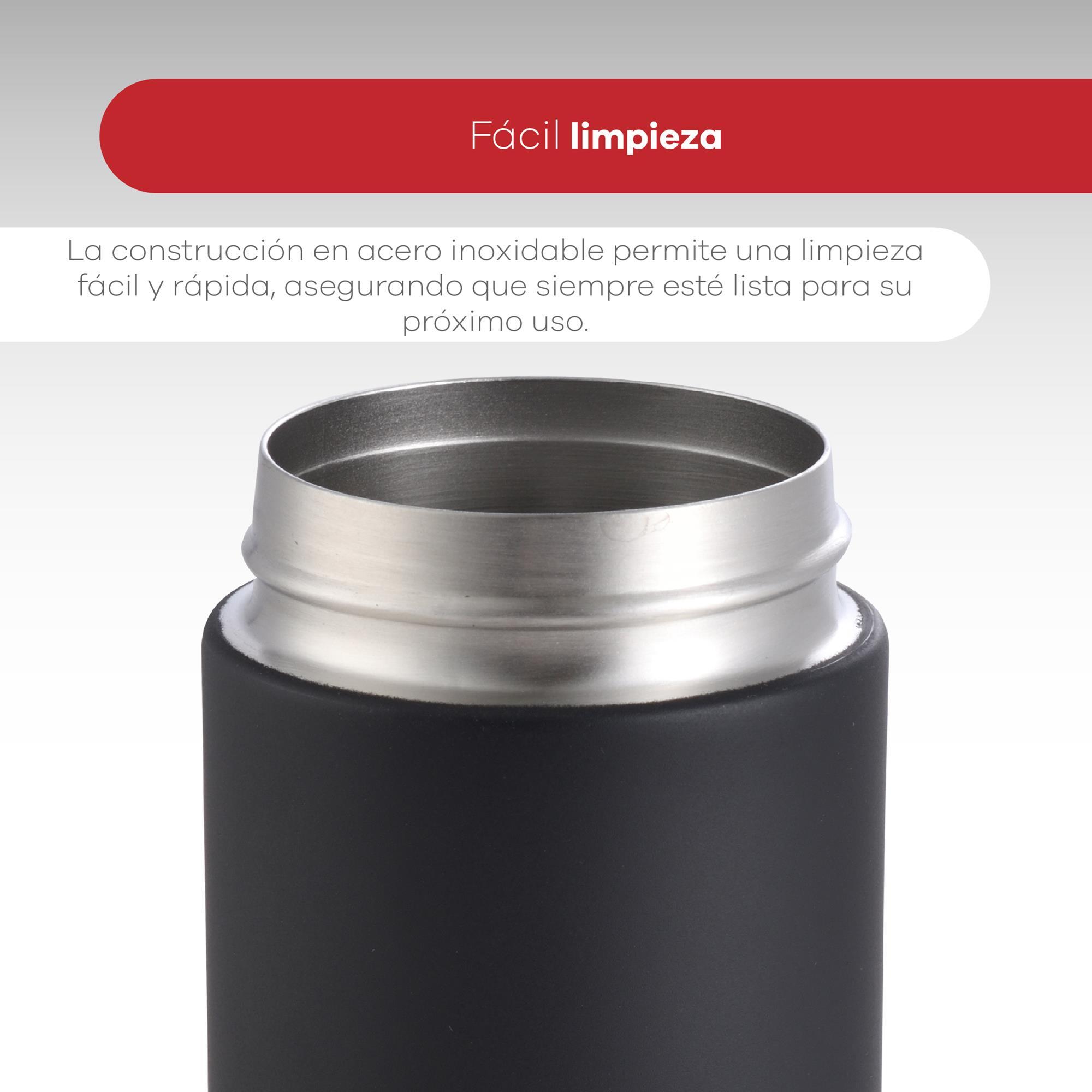 Botella de agua de 570ml Negro en acero inoxidable Bergner Waliking Anywhere