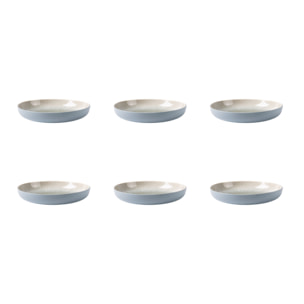 Lot de 6 assiettes creuses bleu - "Iris"
