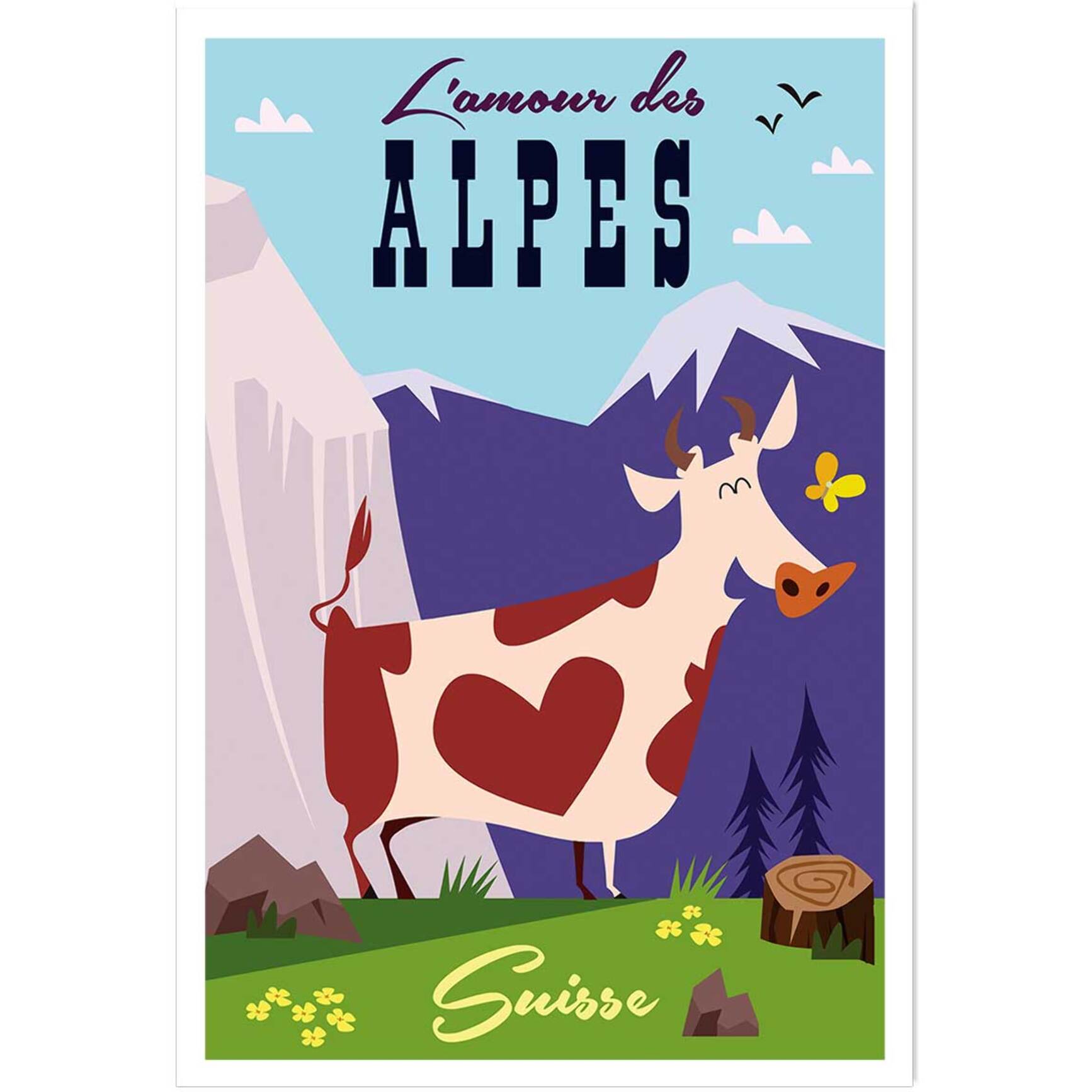 Poster de l'amour des alpes suisse Affiche seule
