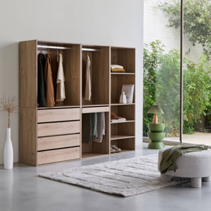 Kit dressing modulable décor bois 3 éléments MODULO