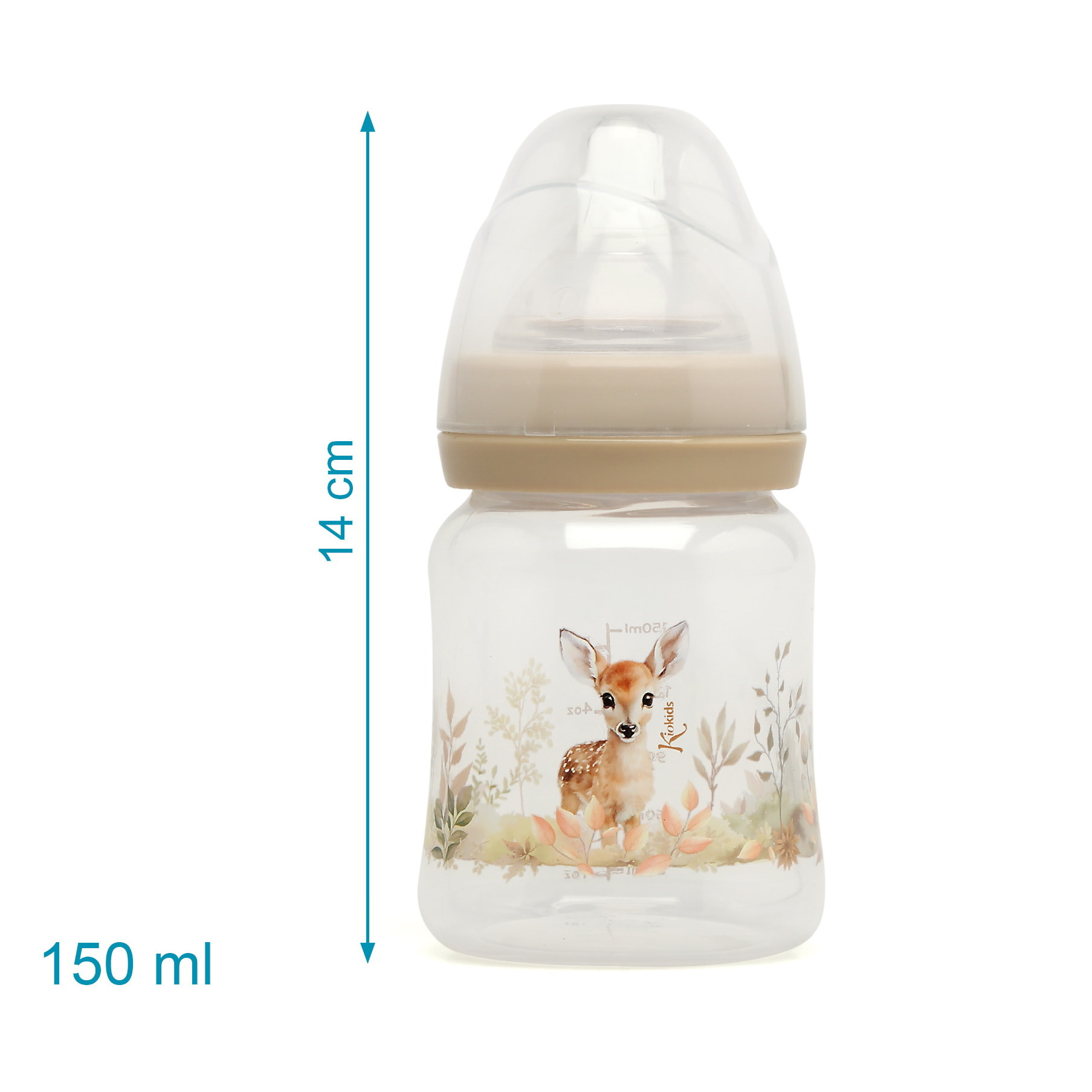 BIBERÓN ANTICÓLICO 150ML CIERVO BEIGE
