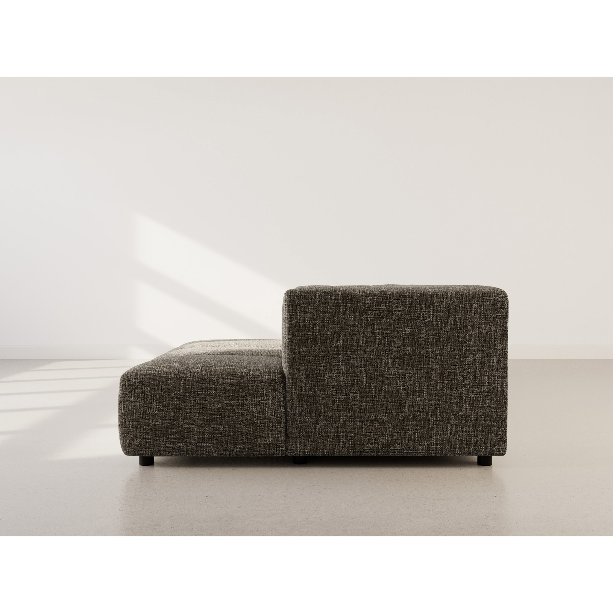 Curtis - canapé d'angle droit 4 places avec accoudoir en tissu texturé - Vert Olive