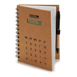 Cuaderno calculadora con bolígrafo 14 cm.