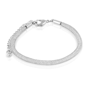 Set de collar y pulsera plateados de malla de cobre con relleno de cristal brillante y cierre de mosquetón de cobre plateado.