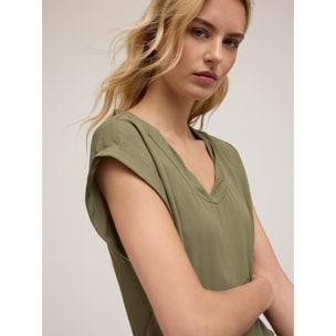 Motivi - Blusa con bordo ritorto - Verde militare