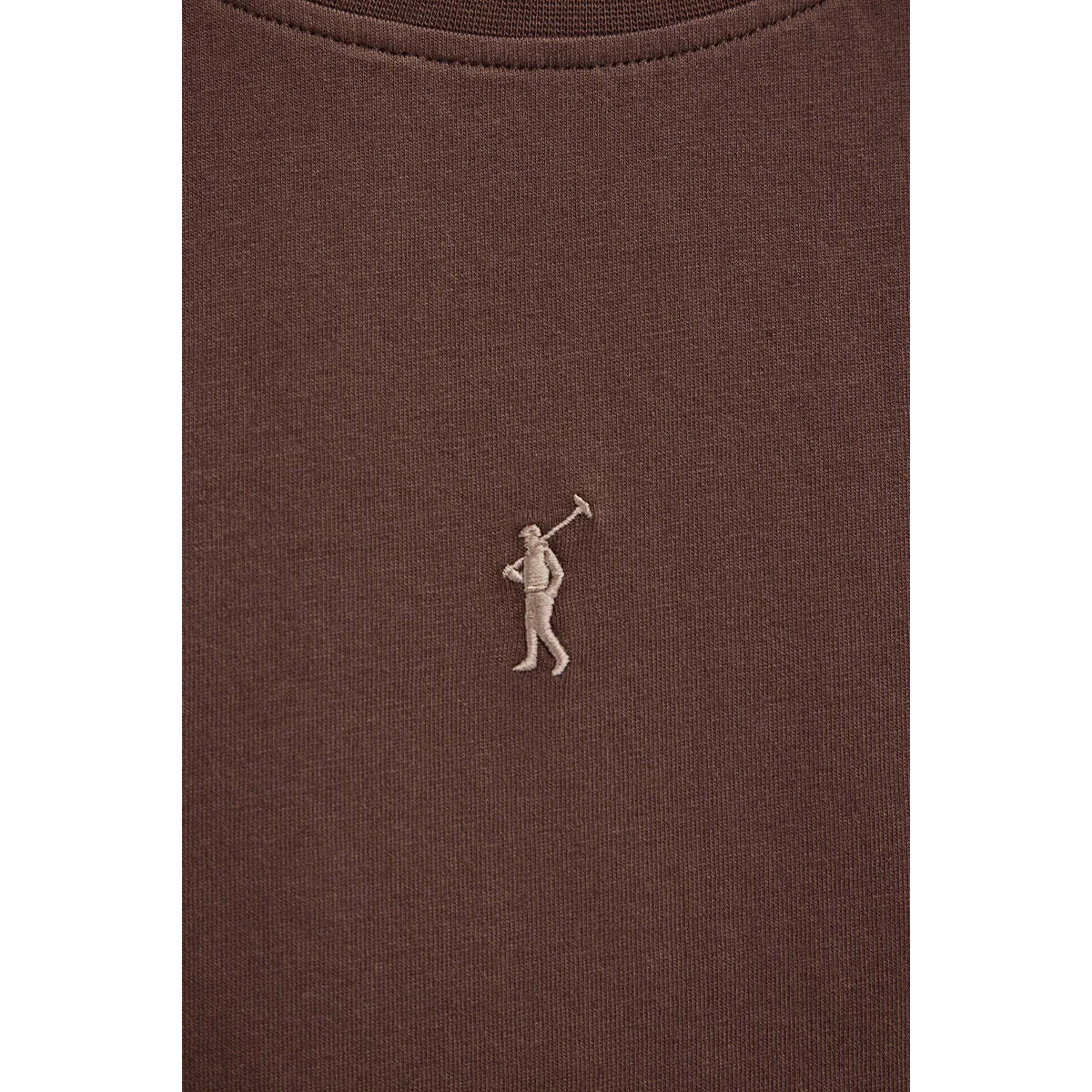 Canotta cioccolato slim fit con ricamo Rigby Go