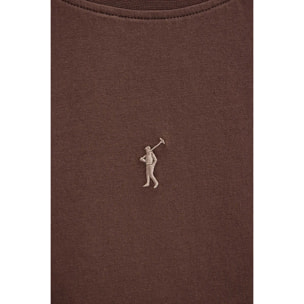 Canotta cioccolato slim fit con ricamo Rigby Go