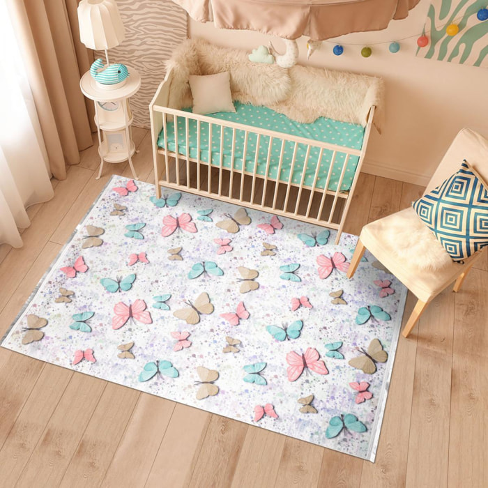 Tapis enfant 80x150 PAP Ecru, très doux et facile d'entretien
