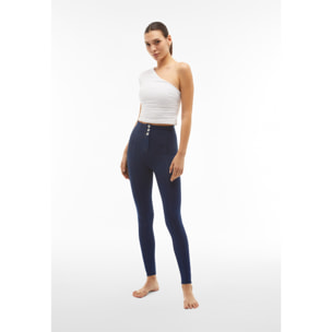 Jeggings WR.UP® vita super alta bustier e coating glitter