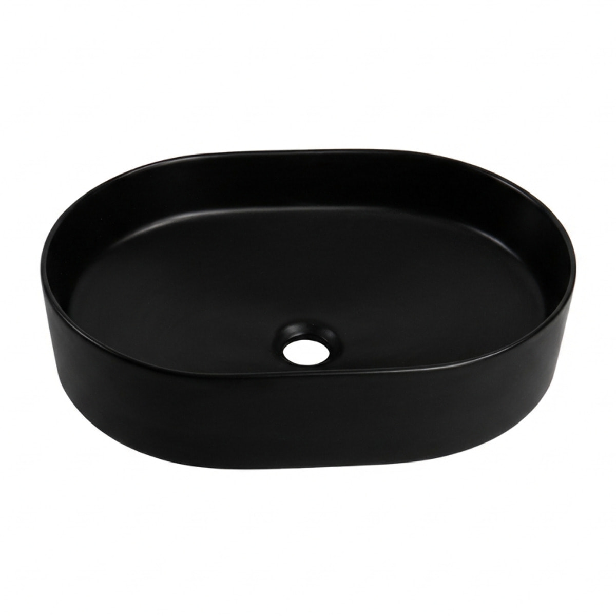 Vasque à poser ovale 50 x 36,5 x 12 cm sans trop-plein noir mat PixL (CEPX5037BKM)
