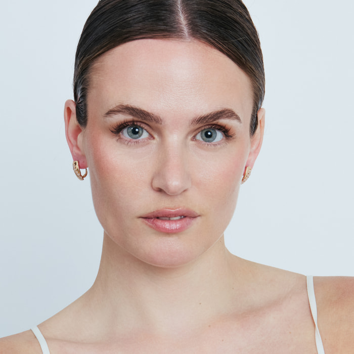 Pendientes Dibras acabado oro rosa 18k