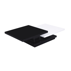 Table basse "Zen" - 141,5 x 75 x 30 cm - Noir/Blanc
