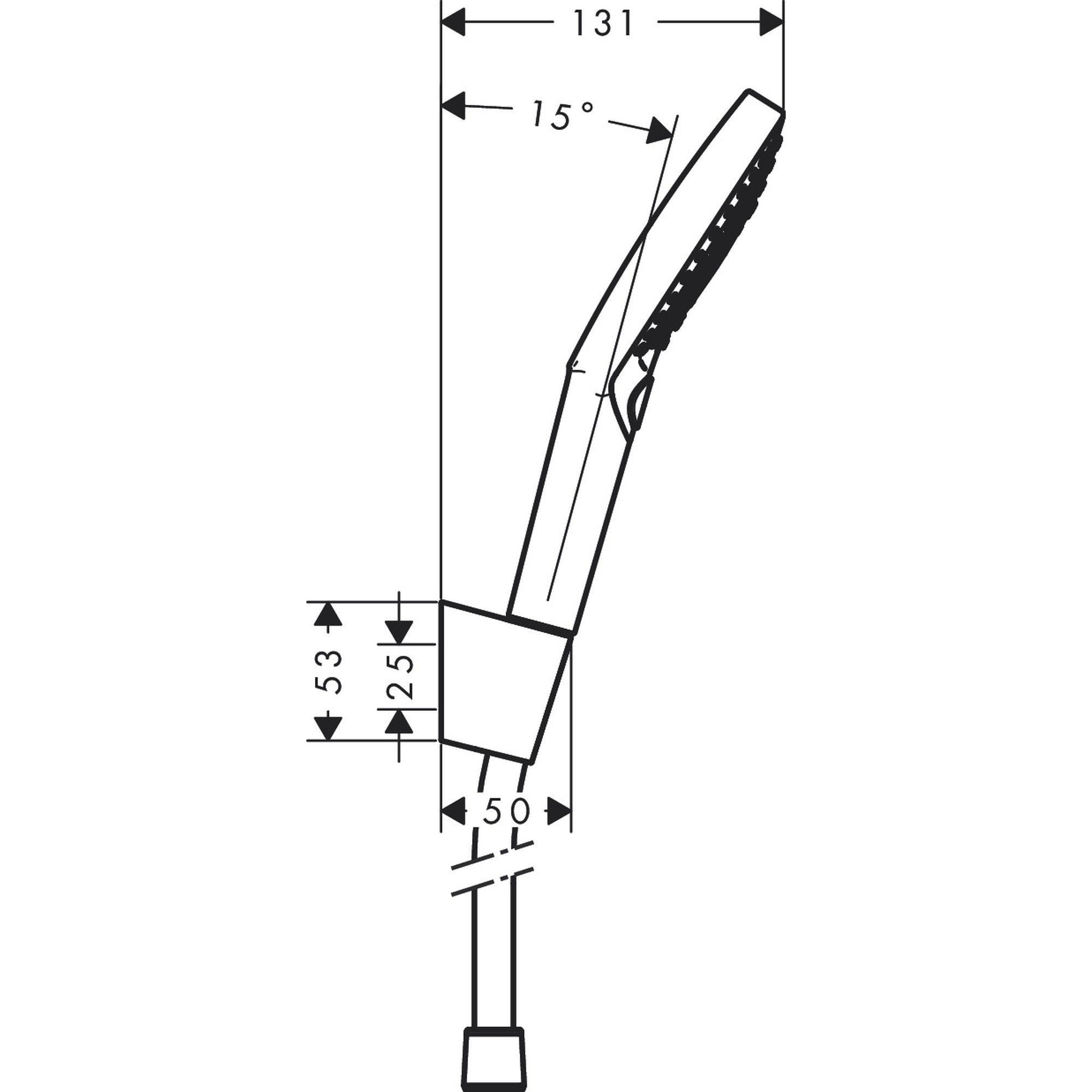 Ensemble support mural et douchette 120 3jet PowderRain avec flexible de douche 160 cm chromé Raindance Select