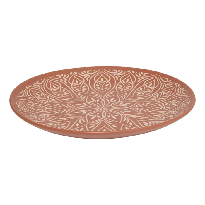 Lot de 6 Assiette plate Ines D27cm terracotta