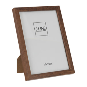 J-Line cadre photo Basic - bois - brun foncé - small - 2 pcs