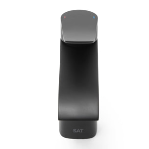 Infinitio mitigeur de lavabo avec bec cascade, sans vidage, noir mat SATBSINF271C avec une garantie de 5 ans