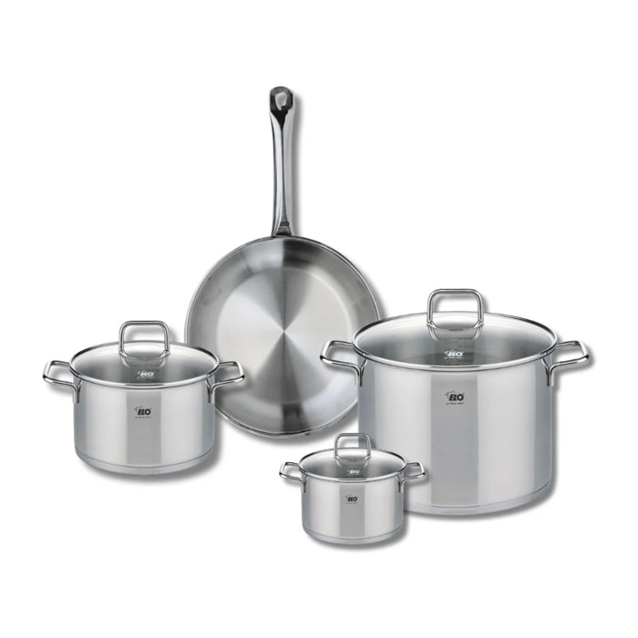 Ensemble de 1 Poêle de cuisson 28 cm et 3 faitouts 14, 20 et 26 cm Elo Profi Citrin