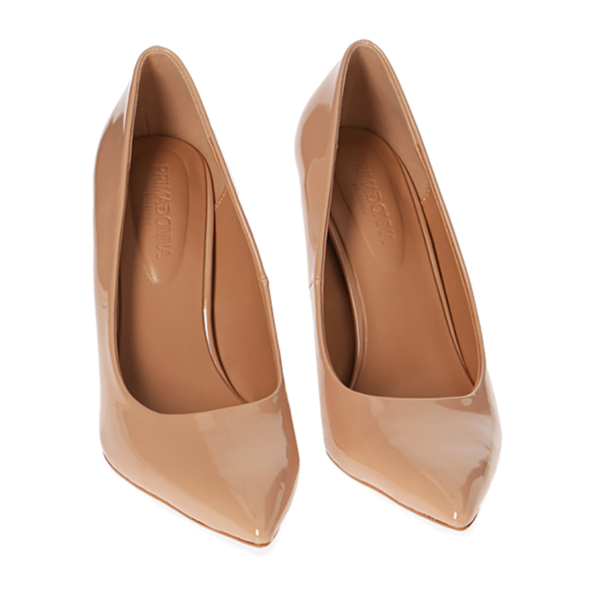 Zapatos de salón de charol nude, tacón de 10,5 cm