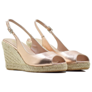 ZAPATO PEEP TOE 3509 METALIZADO ROSE