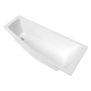 160x70 cm Aneta baignoire bain douche asymétrique en acrylique positionnement droite, sans pieds, blanc (AN1600PPLUS)