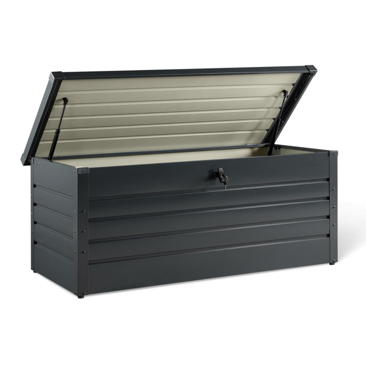 Coffre de jardin métal gris 600L