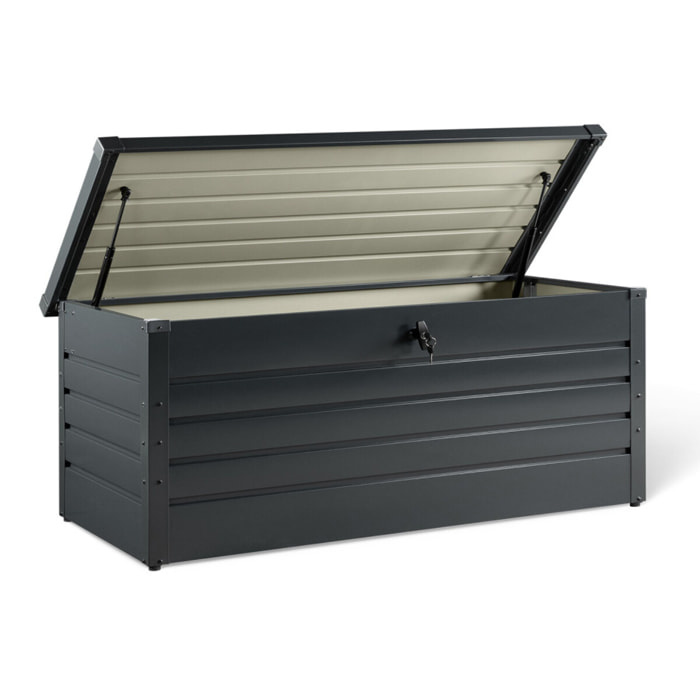 Coffre de jardin métal gris 600L