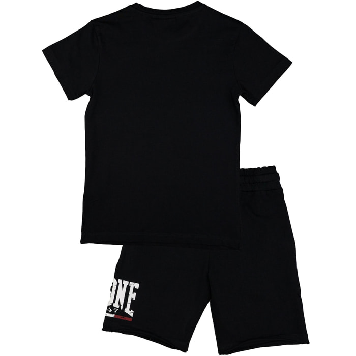 Conjunto completo para niños en algodón con camiseta y pantalón corto Leone Vintage