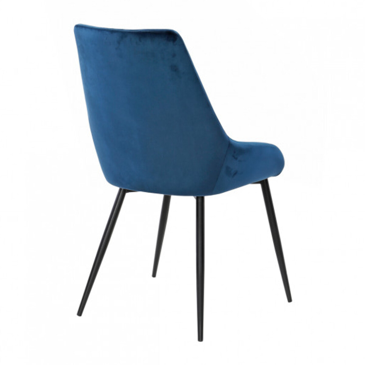 Chaise en velours avec piètement métal noir - MONDO