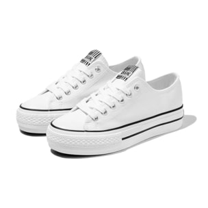 Zapatillas Bajas Unisex de Lona en Blanco B&W