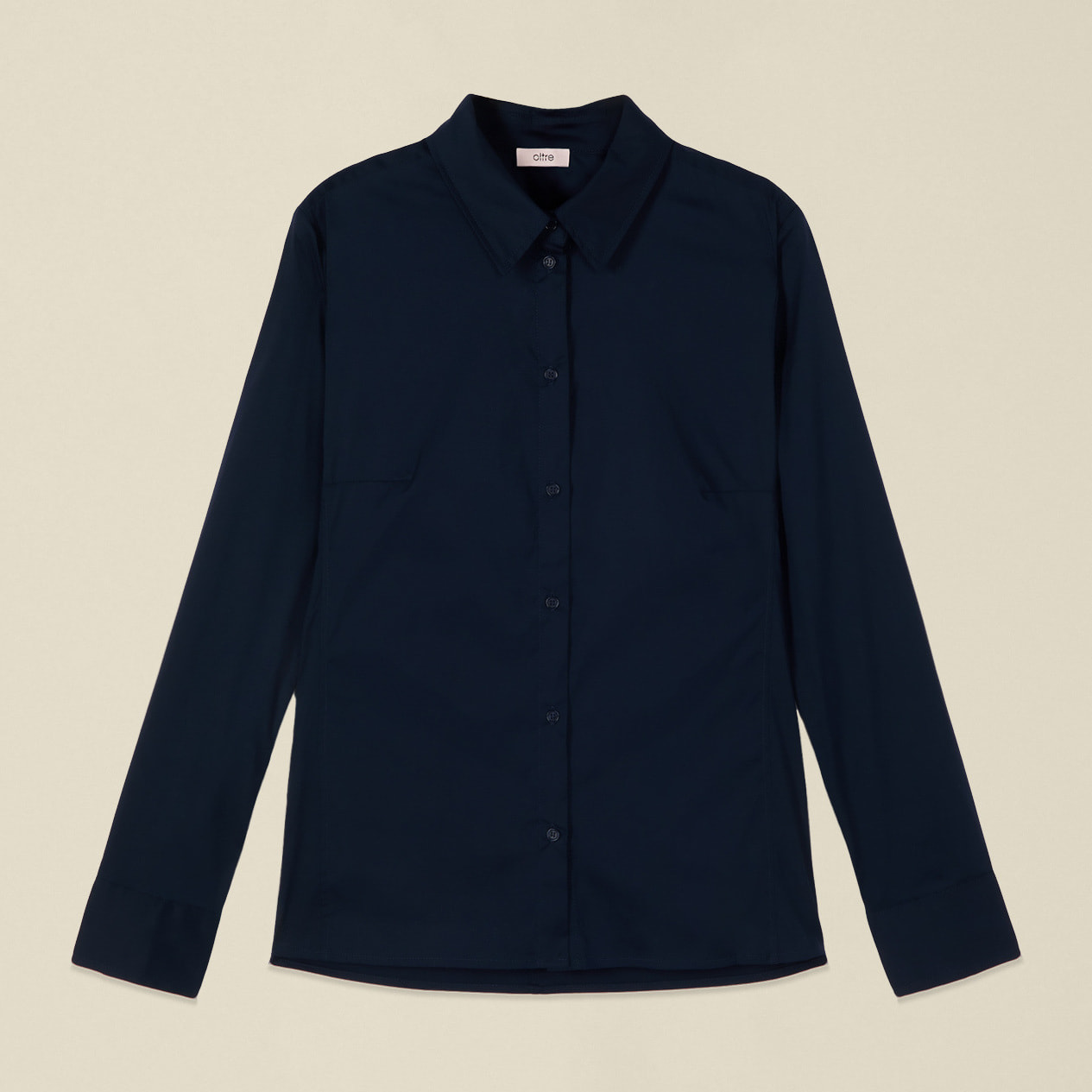 Oltre - Camisa básica de popelina - Azul