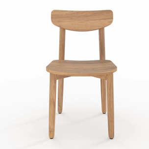 Lot de 2 chaises de jardin en bois de teck recyclé - Lufy