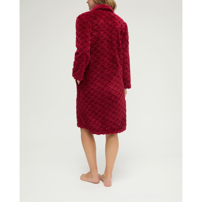 Bata mujer jacquard con botones