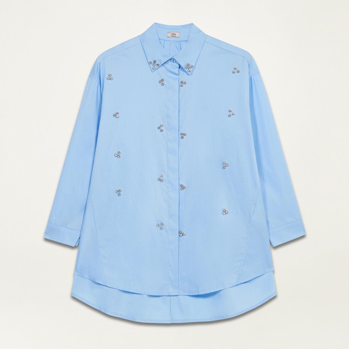 Oltre - Camisa amplia con engastes - Light - blue