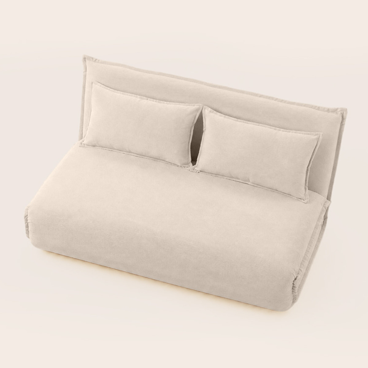 Candice - Banquette 2 places convertible clic-clac en velours côtelé - Beige