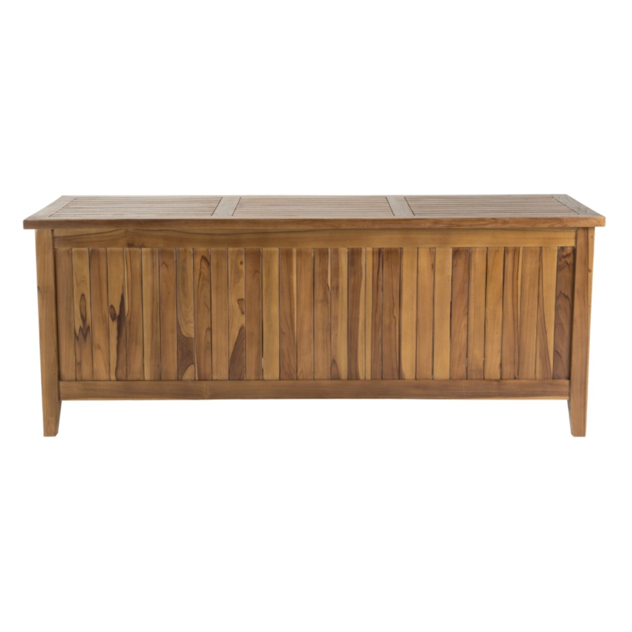 MAEVA - Coffre de jardin piscine en bois teck huilé 165x55cm