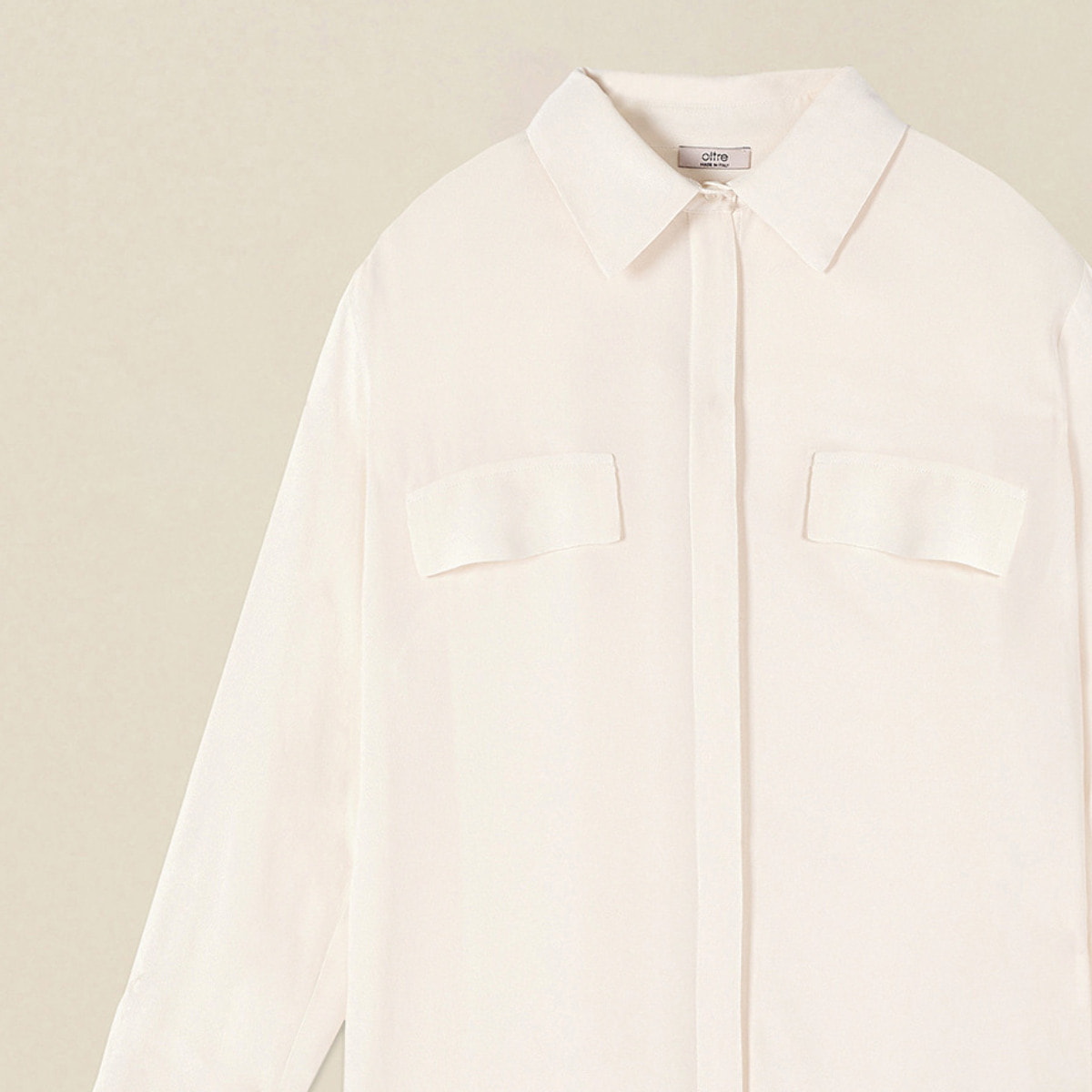 Oltre - Camisa de viscosa - Blanco