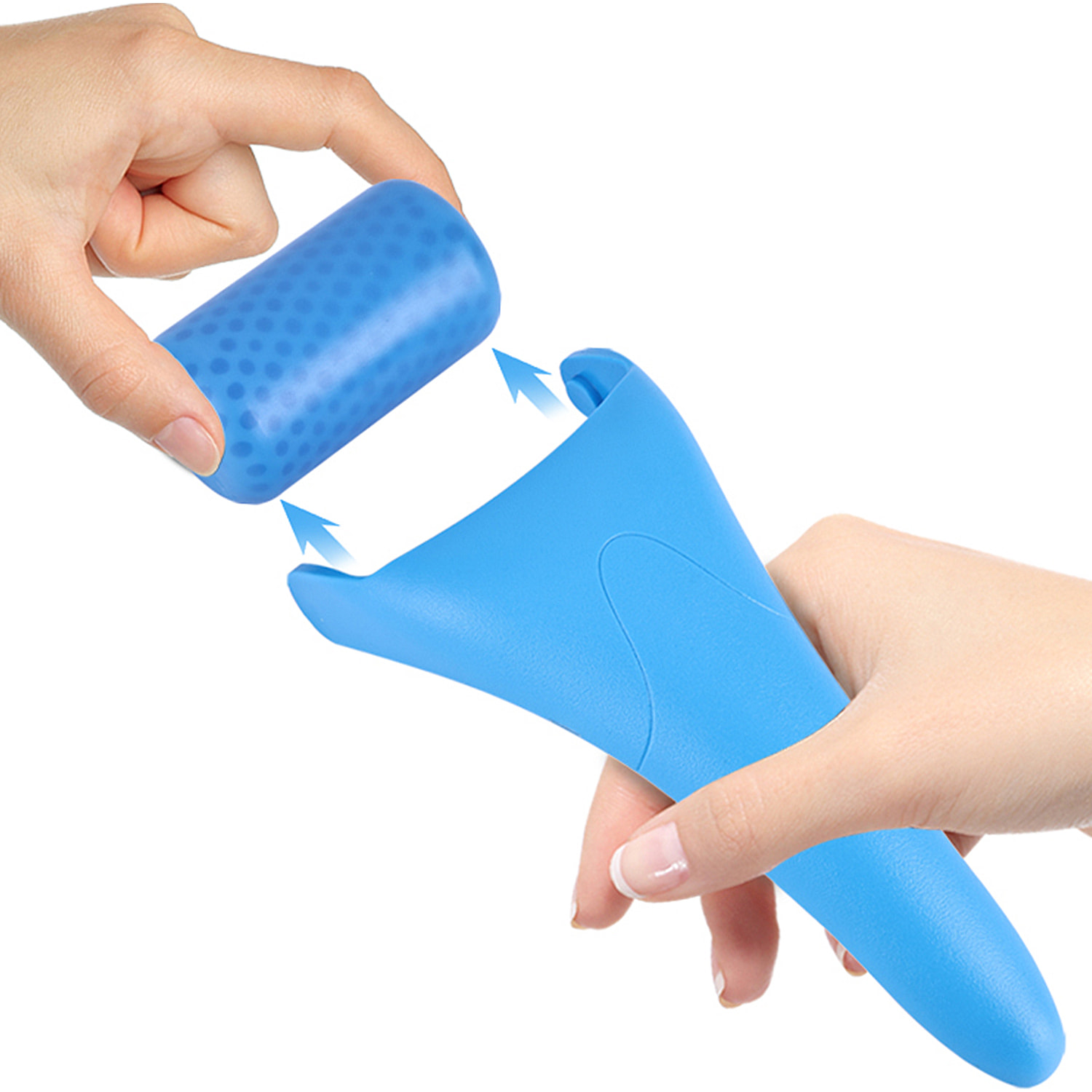 Rullo di ghiaccio facciale, strumento di massaggio e cura. testa di plastica