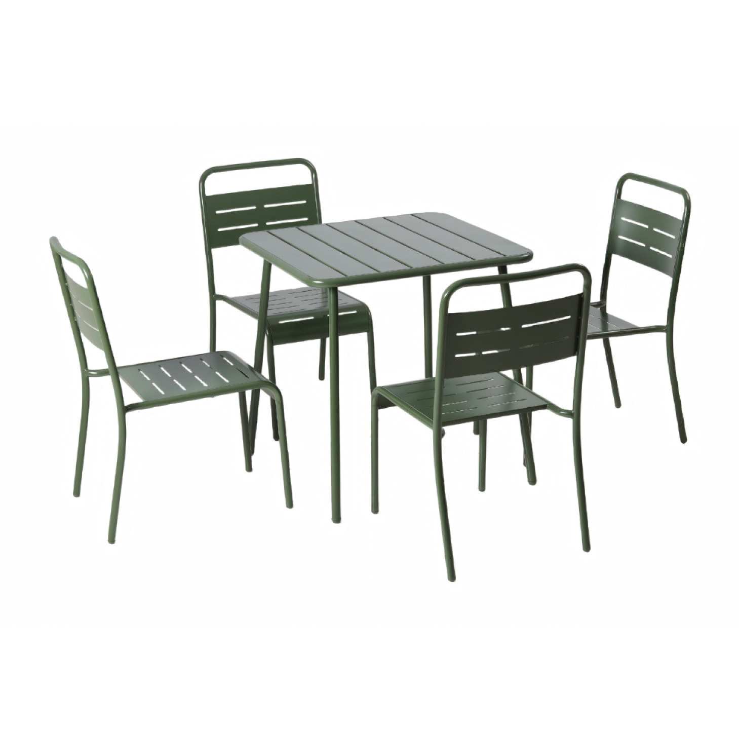 EVORA Table carrée 4 places 70x70cm vert